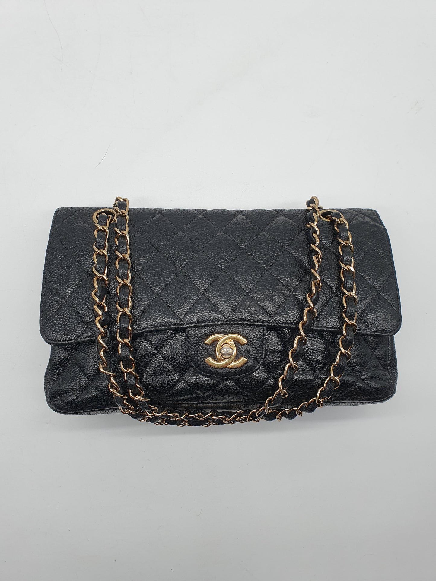 Chanel timeless classique double flap cavier leather bag