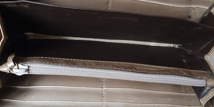 Gucci silver coated canvas wallet