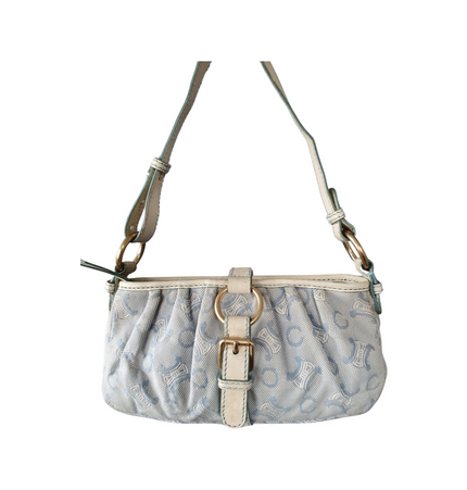 Celine Ava vintage triomphe shoulder cloth bag