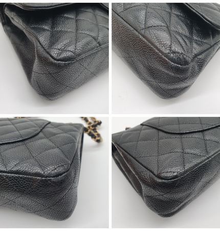 Chanel timeless classique double flap cavier leather bag