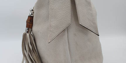 GUCCI  bamboo leather shoulder bag
