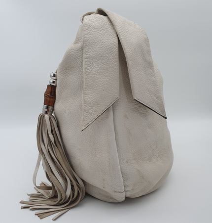 GUCCI  bamboo leather shoulder bag