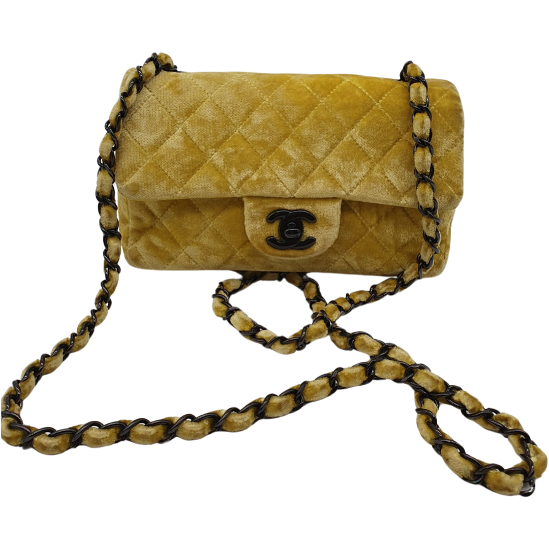 Chanel  classique/timeless velvet crossbody bag