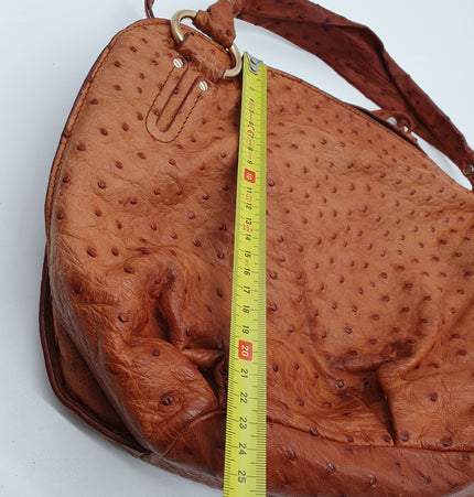 Celine ostrich leather shoulder bag