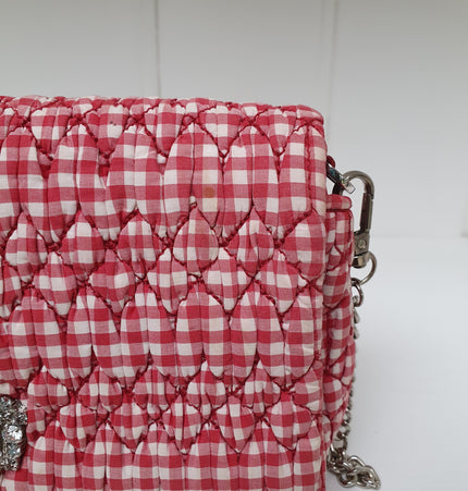 Miu miu crystal striped crossbody bag