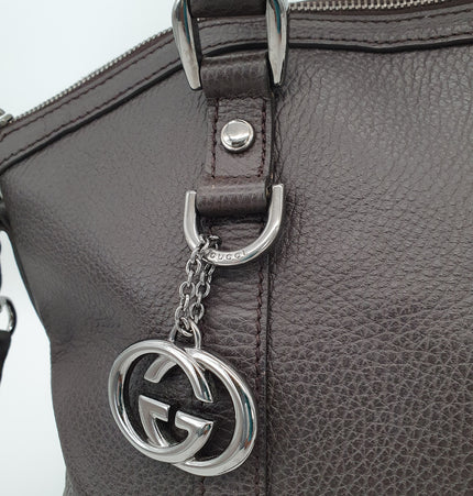 GUCCI  dome interlocking gg leather crossbody bag