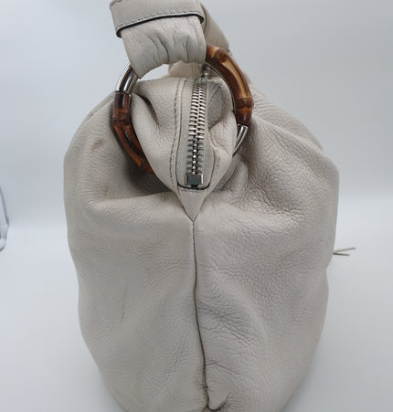 GUCCI  bamboo leather shoulder bag