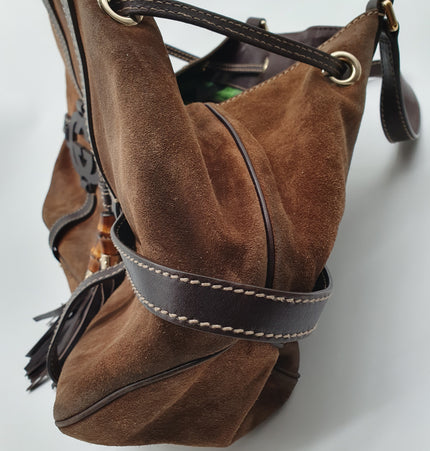 Gucci suede shoulder bag