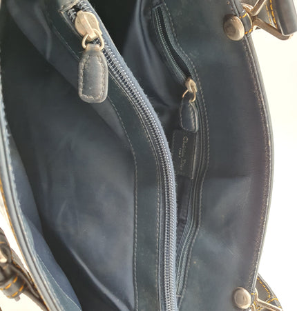 Dior saddle bowler denim handbag