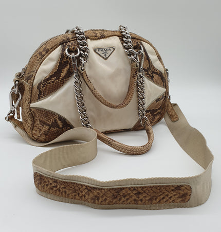 Prada python and cloth crossbodybag