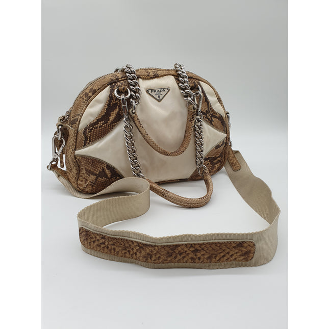 Prada python and cloth crossbodybag