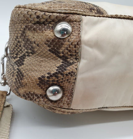 Prada python and cloth crossbodybag