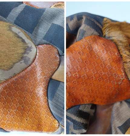 Fendi exotic leather patches shoulder bag