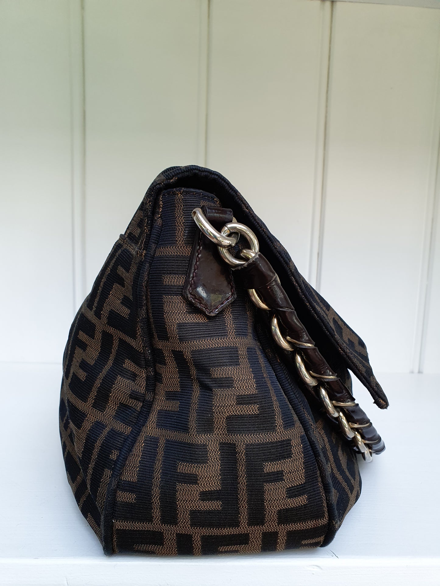 Fendi Zucca FF large shoulder bag