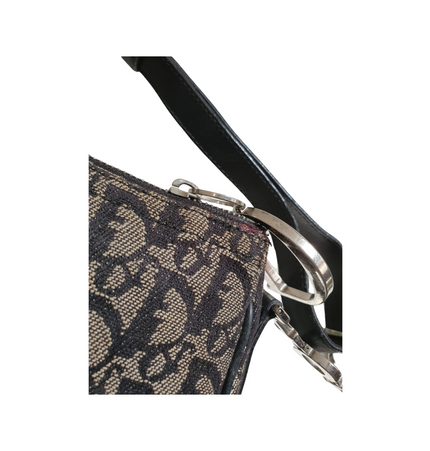 Dior mini saddle zipper denim shoulder bag