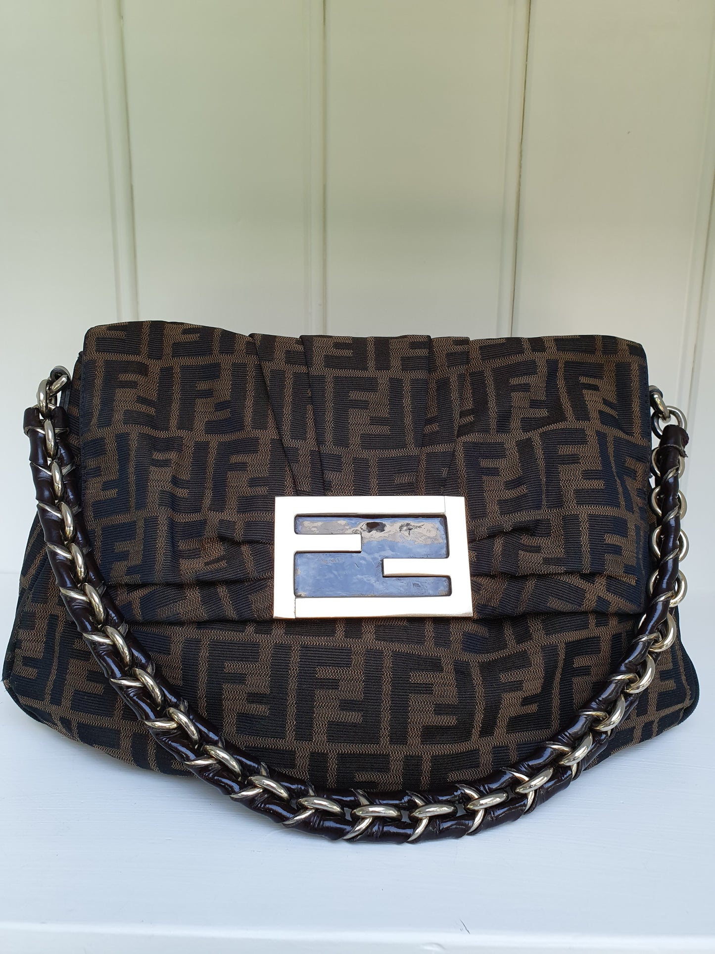 Fendi Zucca FF large shoulder bag