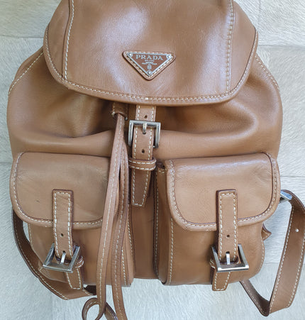 Sac à dos en cuir Prada
