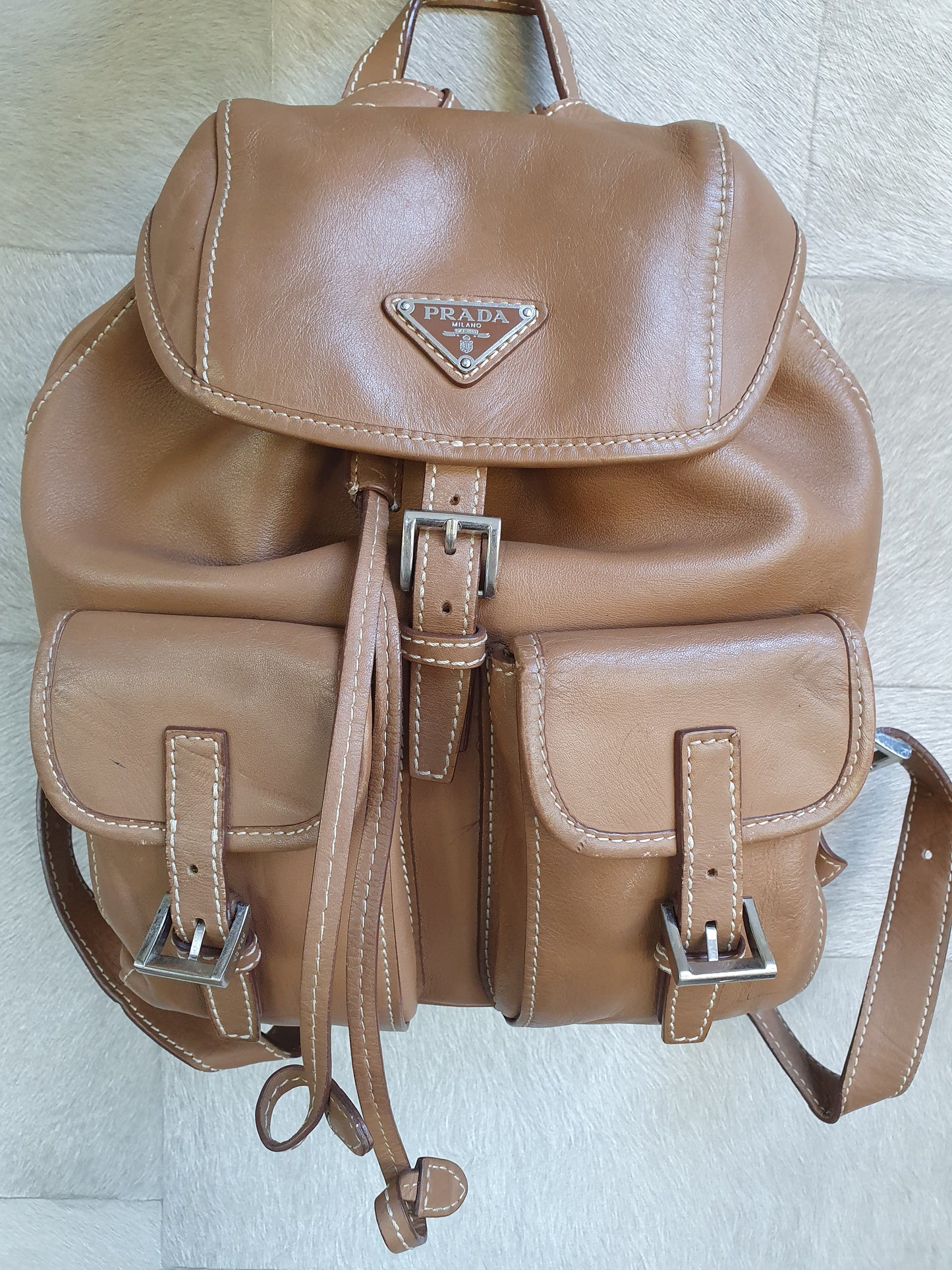 Prada leather backpack