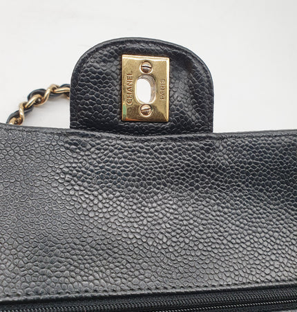 Chanel timeless classique double flap cavier leather bag