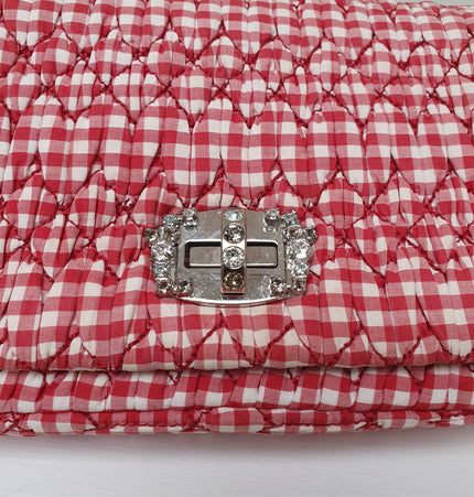 Miu miu crystal striped crossbody bag