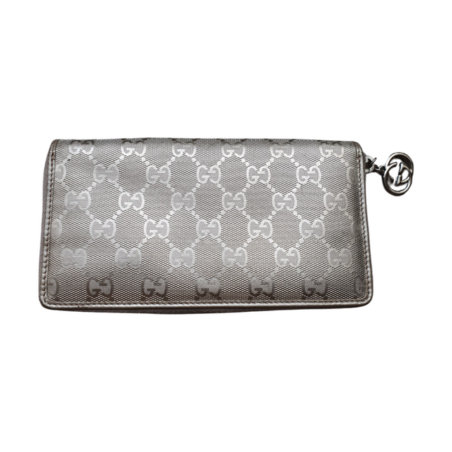 Gucci silver coated canvas wallet