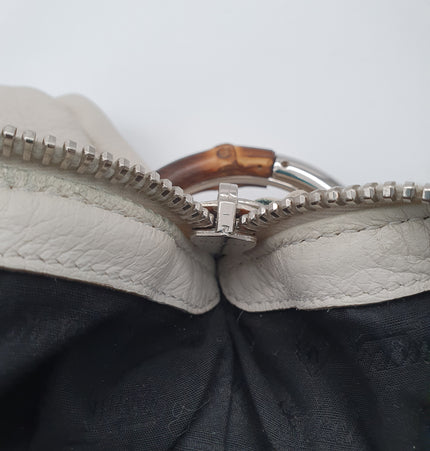GUCCI  bamboo leather shoulder bag