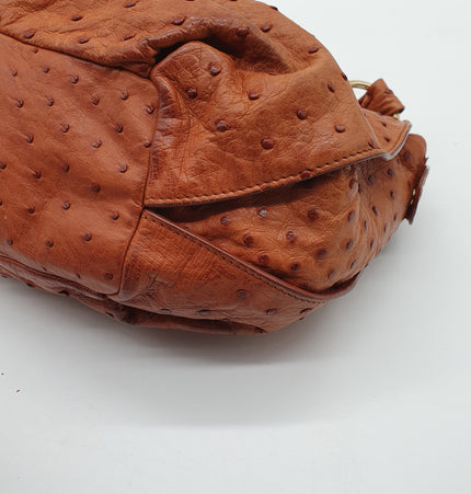 Celine ostrich leather shoulder bag