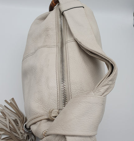 GUCCI  bamboo leather shoulder bag
