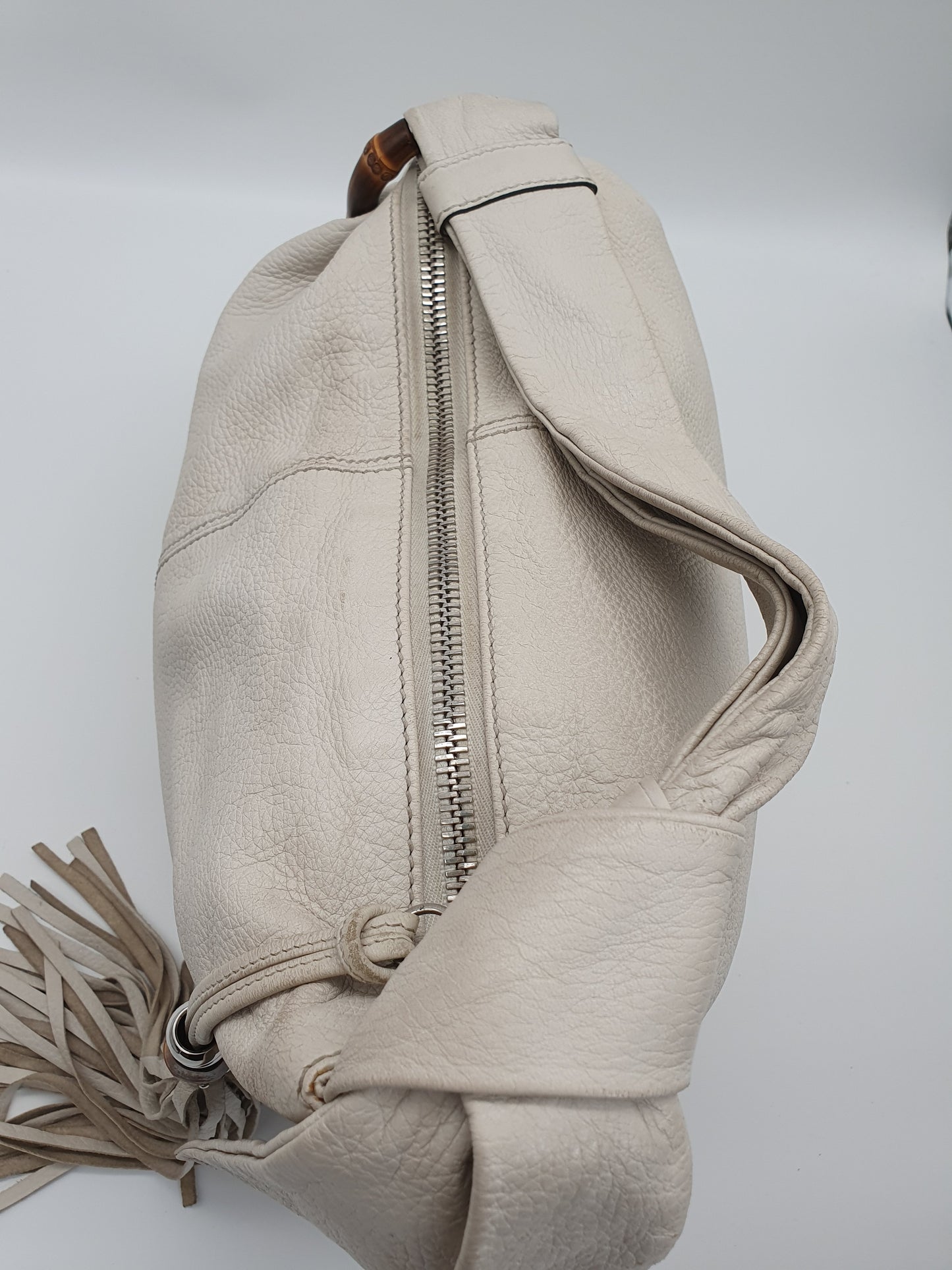 GUCCI  bamboo leather shoulder bag