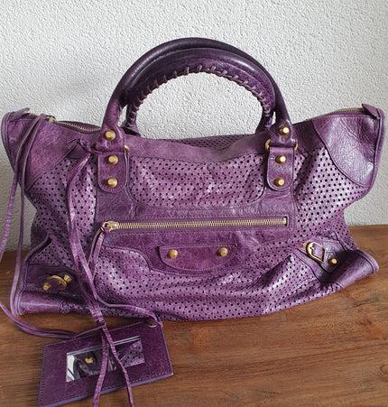 Balenciaga perforated City bag