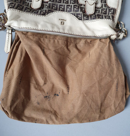 Sac bandoulière Fendi en tissu et cuir