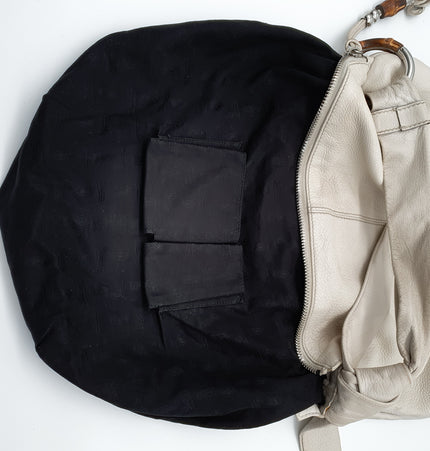 GUCCI  bamboo leather shoulder bag
