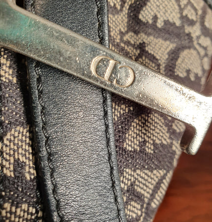 Dior mini saddle zipper denim shoulder bag