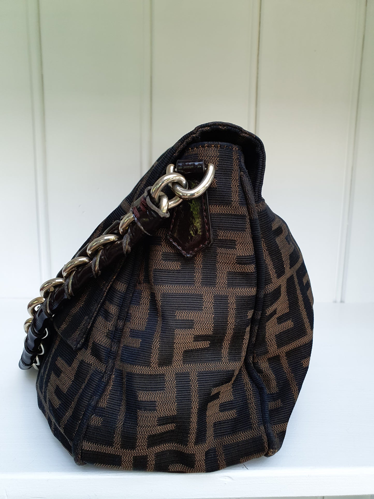 Fendi Zucca FF large shoulder bag