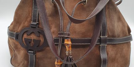 Gucci suede shoulder bag