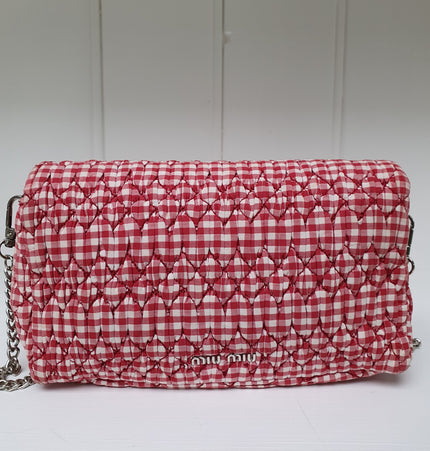 Miu miu crystal striped crossbody bag
