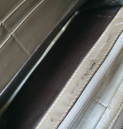 Gucci silver coated canvas wallet