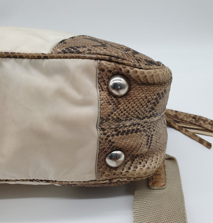 Prada python and cloth crossbodybag