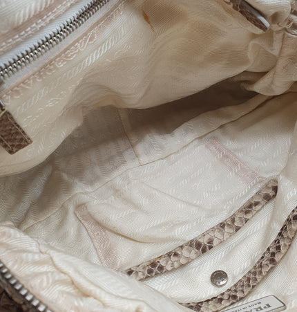 Prada python and cloth crossbodybag