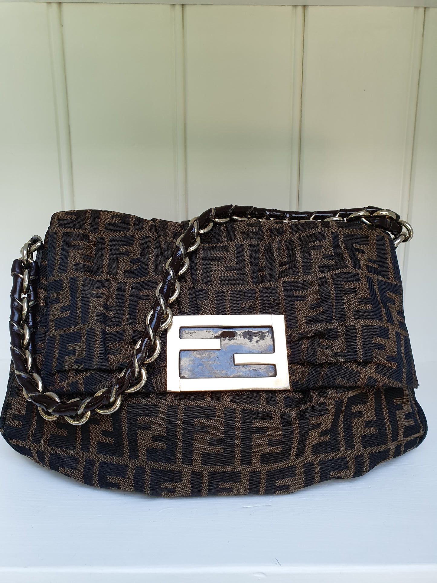 Fendi Zucca FF large shoulder bag