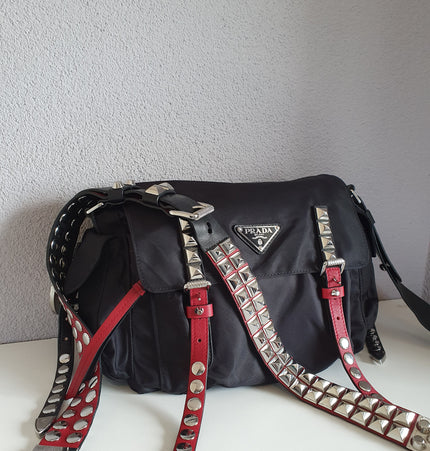 PRADA  re edition studded crossbody bag