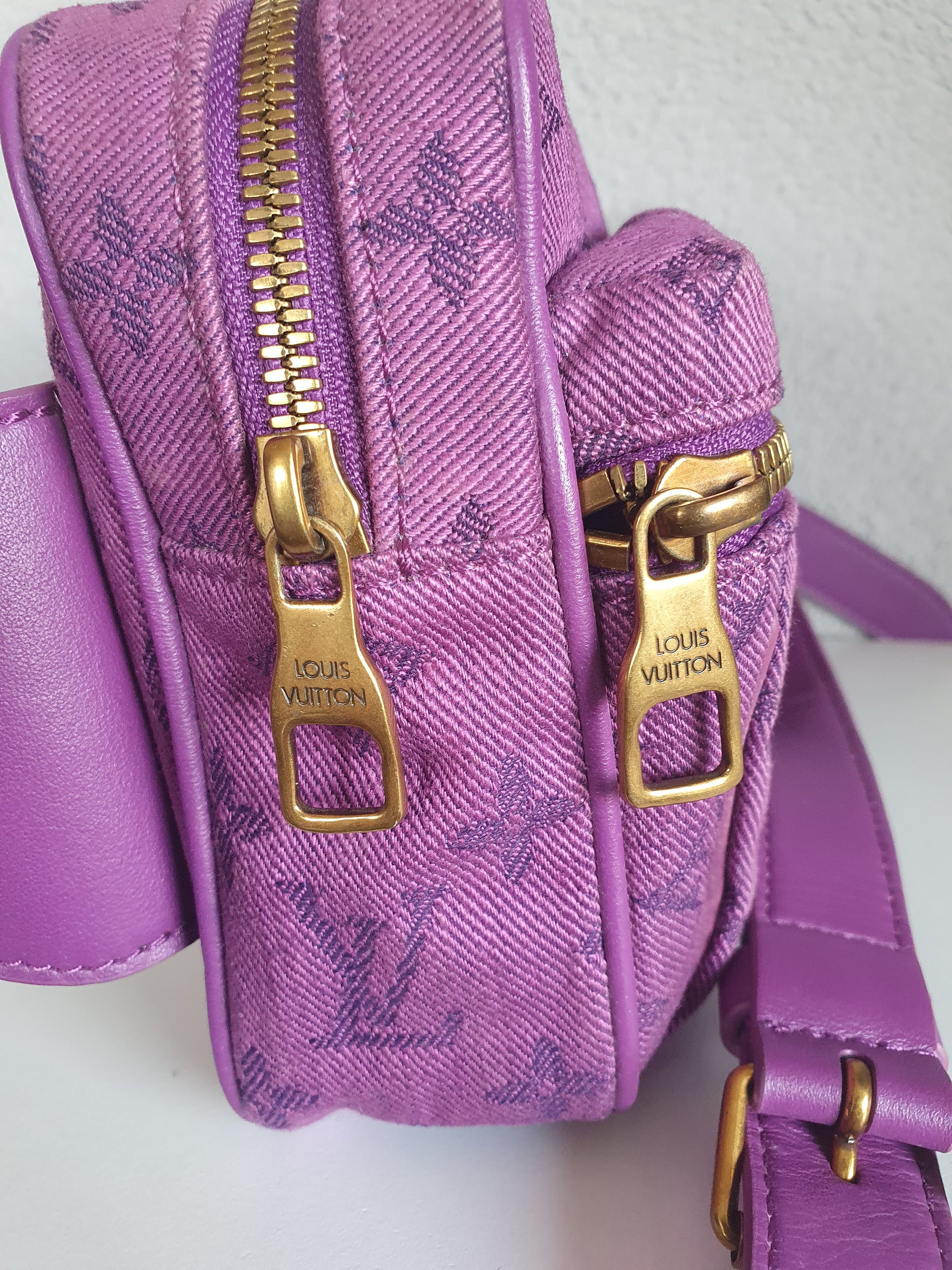 Pre-owned Louis Vuitton Outdoor Bumbag Monogram Denim Purple