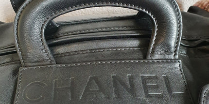 Chanel box leather and tweed bag