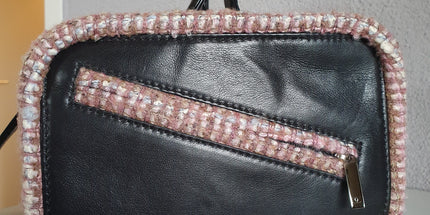 Chanel box leather and tweed bag