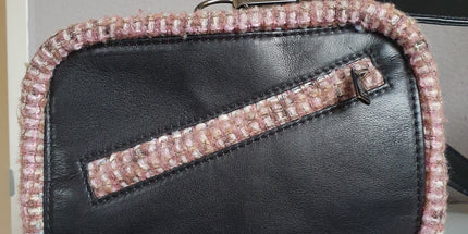 Chanel box leather and tweed bag