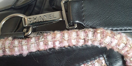 Chanel box leather and tweed bag