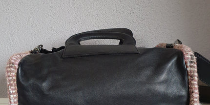 Chanel box leather and tweed bag