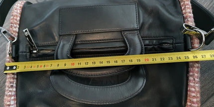 Chanel box leather and tweed bag