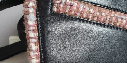 Chanel box leather and tweed bag