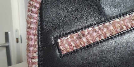 Chanel box leather and tweed bag